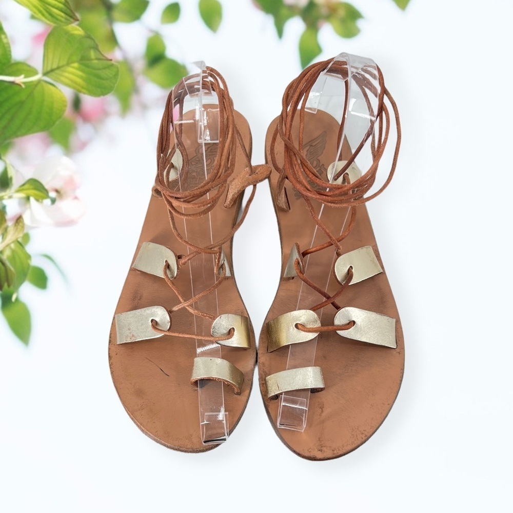 ANCIENT Greek Sandals Lace Up Gladiators - Picture 11 of 12